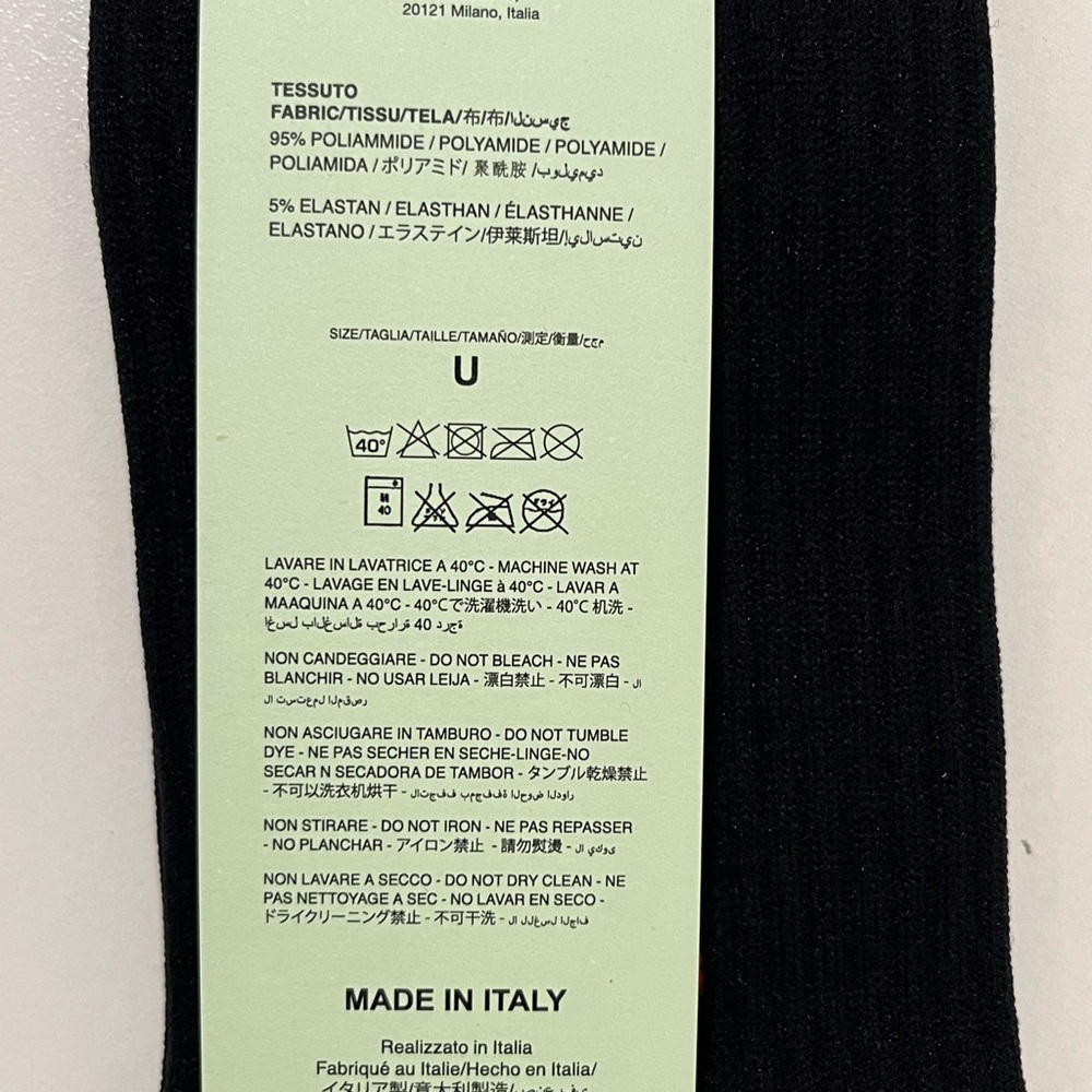 New in box! Off-white, Diagonals Mid Socks, black, size U - Picture 11 of 11